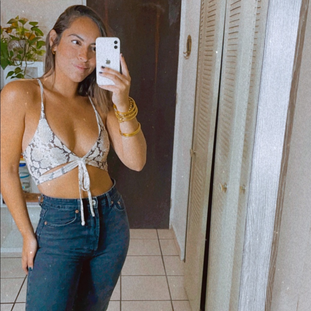 Snake print Nasty Gal Cutout Top